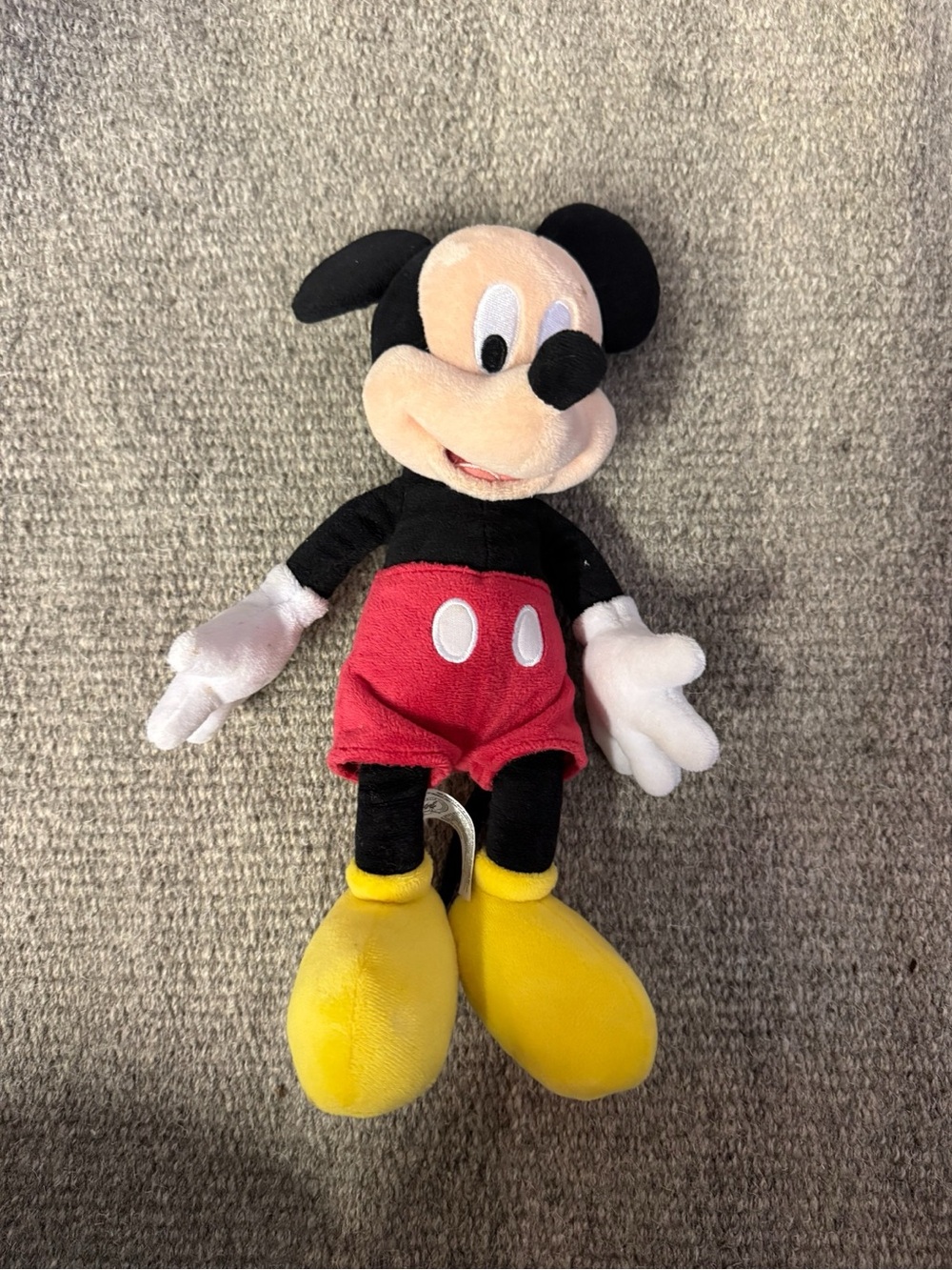 Classic Black & Red Plush Mouse Toy with Yellow Shoes